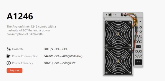 85TH/S Sha-256 A1246 Avalon Madenci 75dB 3420 Watt