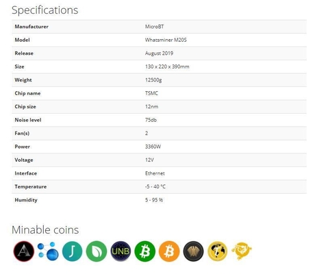 Microbt Whatsminer M21s 56t BTC Asic Madenci 75db P21